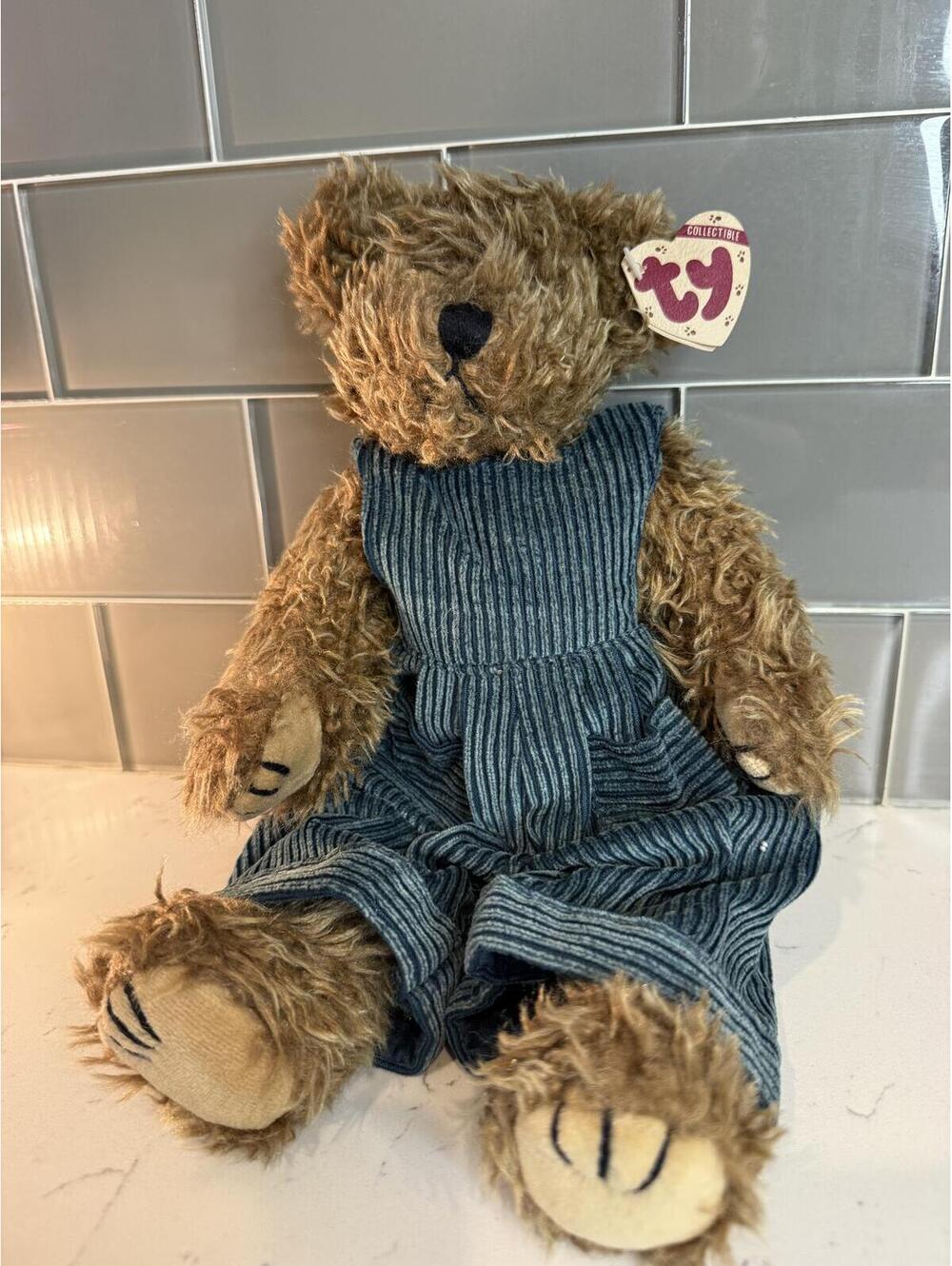 Vintage TY Attic Treasures “Grover” Teddy Bear Plush 1993 Collectible w/ Tags